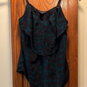 Guess Teal and Brown Patterned Top - Small